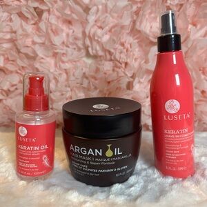 NEW - Bundle Luseta Argan Oil Hair Mask, Keratin Oil & Leave In Conditioner